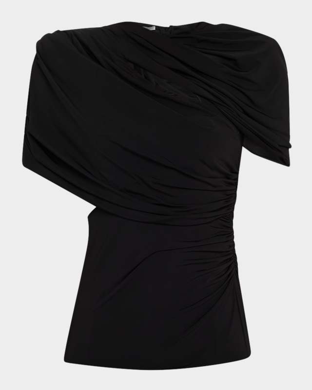 Draped Cutout Cape Top